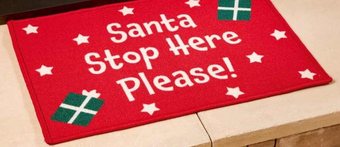 40 x 60cm Santa Stop Here Please Washable Doormat