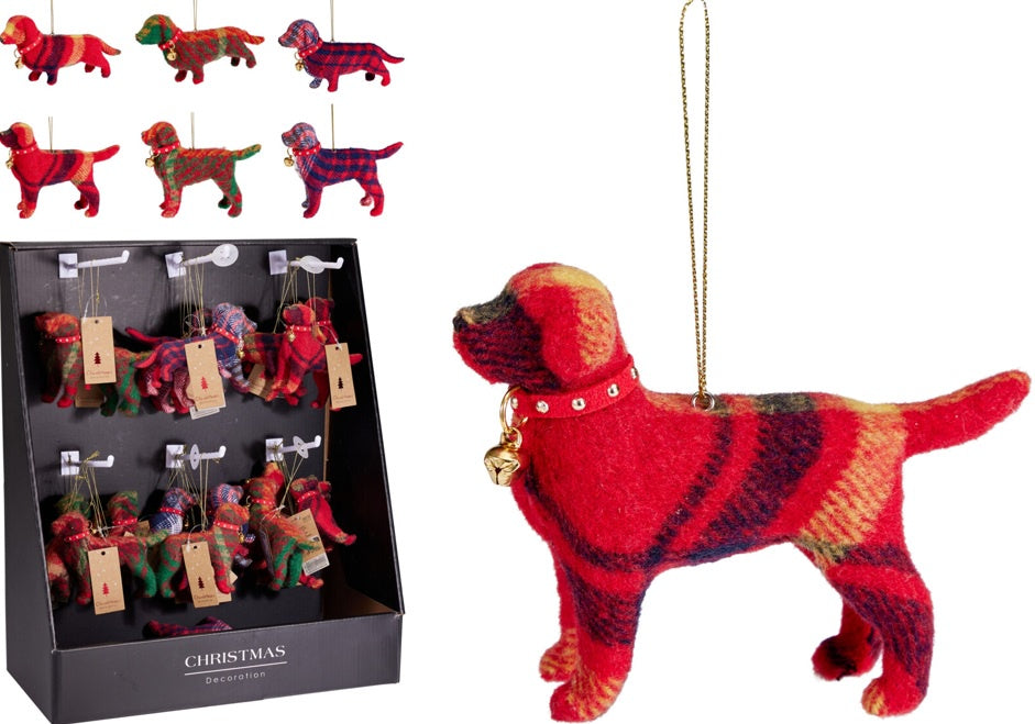 Hanging Christmas Dog Decoration, Assorted