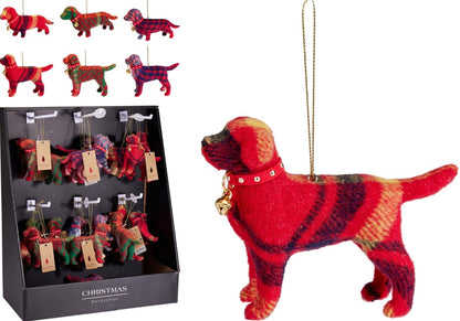Hanging Christmas Dog Decoration, Assorted