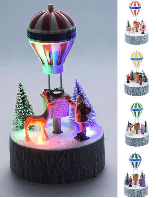 XMAS SCENERY LED 17CM 4ASS