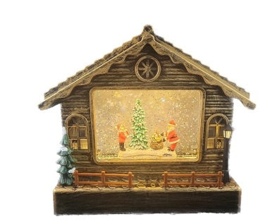 B/O USB 26x22cm Musical Water Lantern Cottage 1