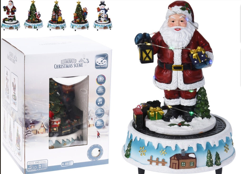 XMAS SCENE WITH LED 22CM 5ASS
