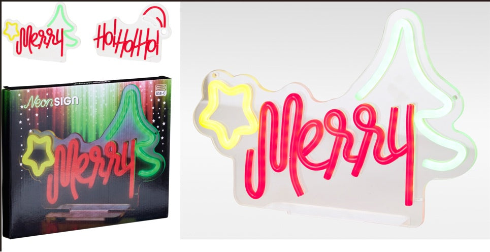 Home &amp; Styling Christmas Neon Sign, Assorted Designs