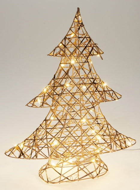 Wire Christmas Tree with 30 Warm White LEDs, 40cm