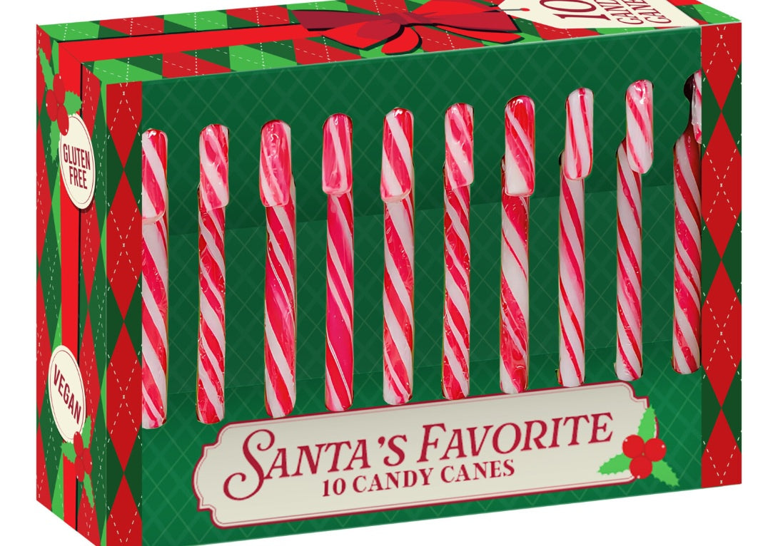Santa’s Favourite Strawberry Candy Canes, 10 Pack