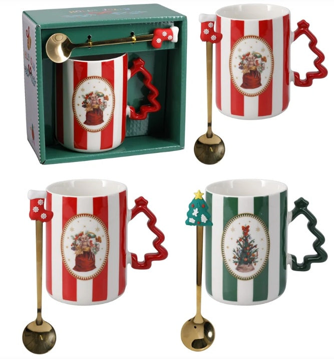 MUG WITH SPOON SET 2PCS PORCEL