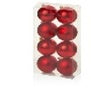 80mm 8pc Red Mixed Shatterproof Baubles
