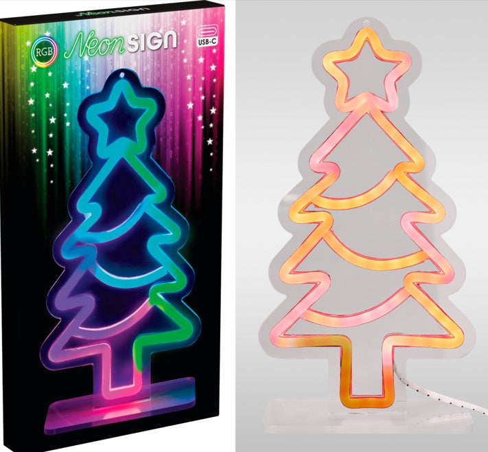 Neon Christmas Tree Light, 30cm
