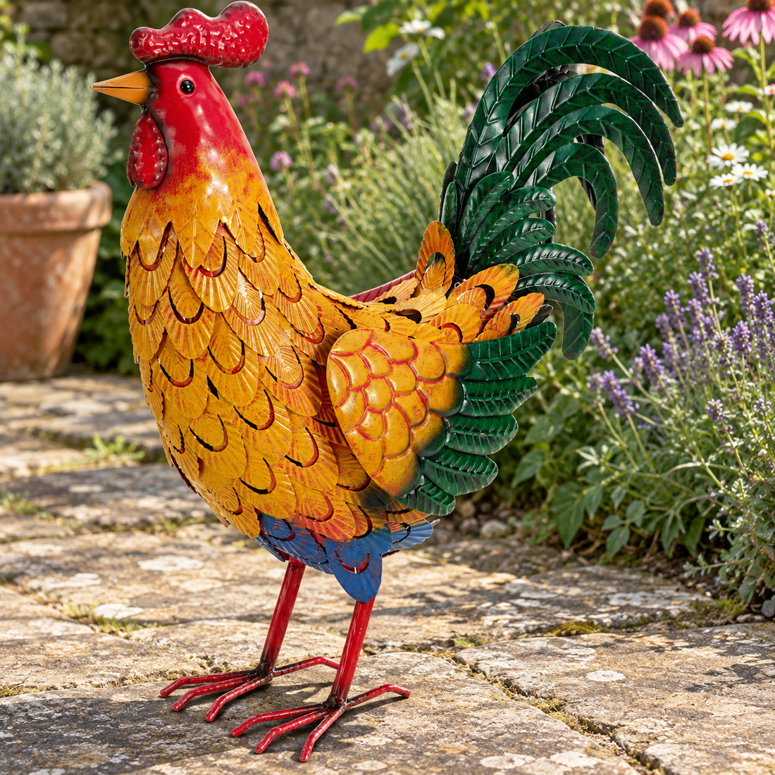 Metal Garden Cockerel Decoration, 45cm