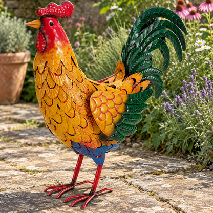 Metal Garden Cockerel Decoration, 45cm