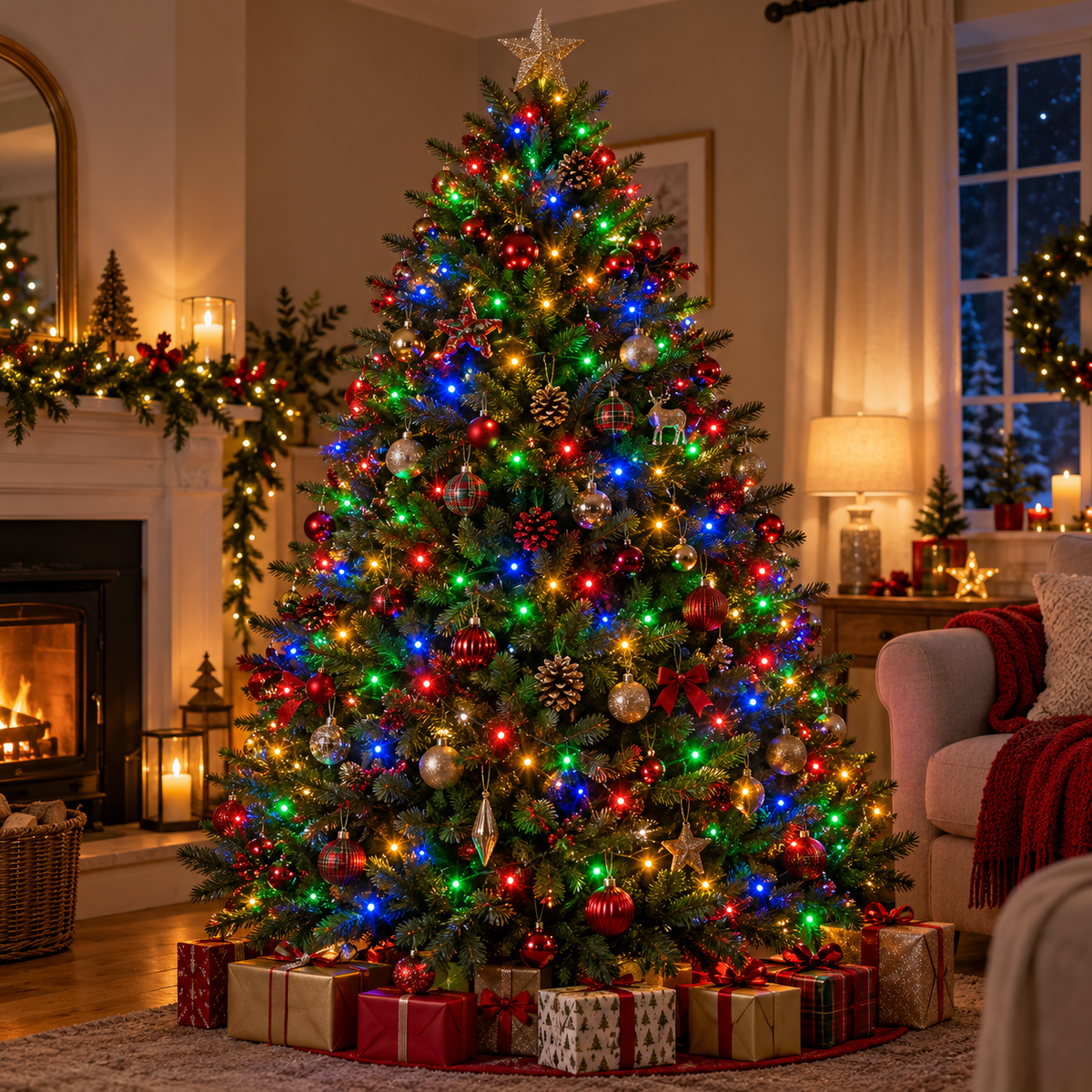 Premier 200 LED Multi-Coloured Battery Operated Christmas Lights