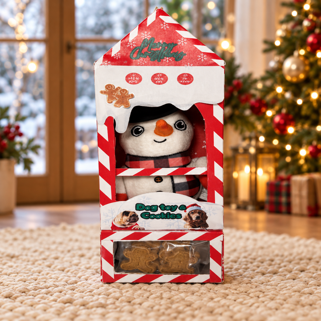 Christmas Dog Toy &amp; Treat Gift House