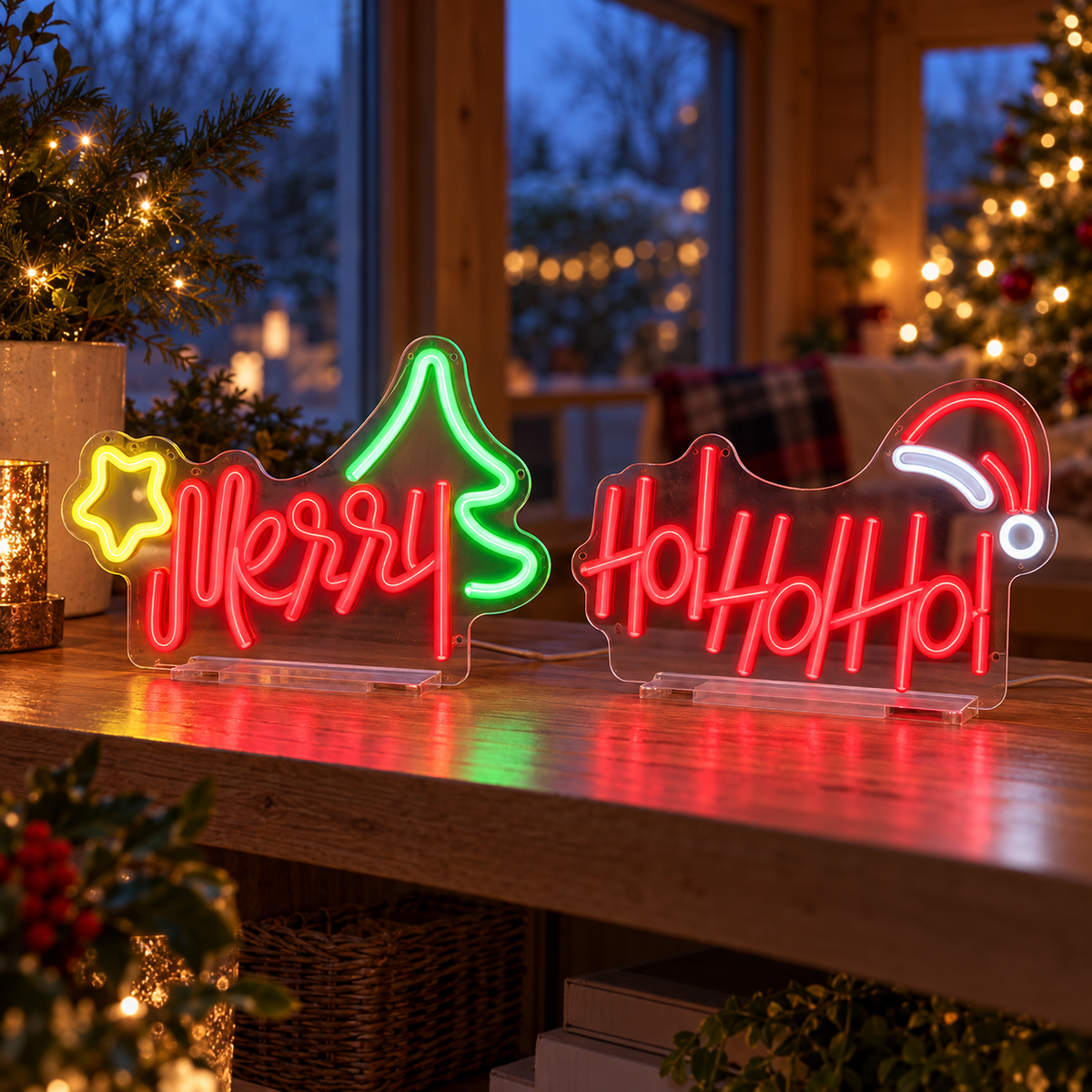 Home &amp; Styling Christmas Neon Sign, Assorted Designs