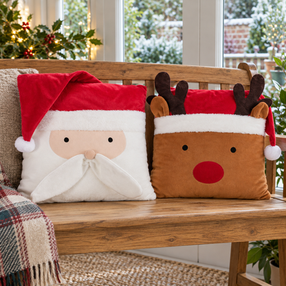 Christmas Character Cushion, Assorted Designs