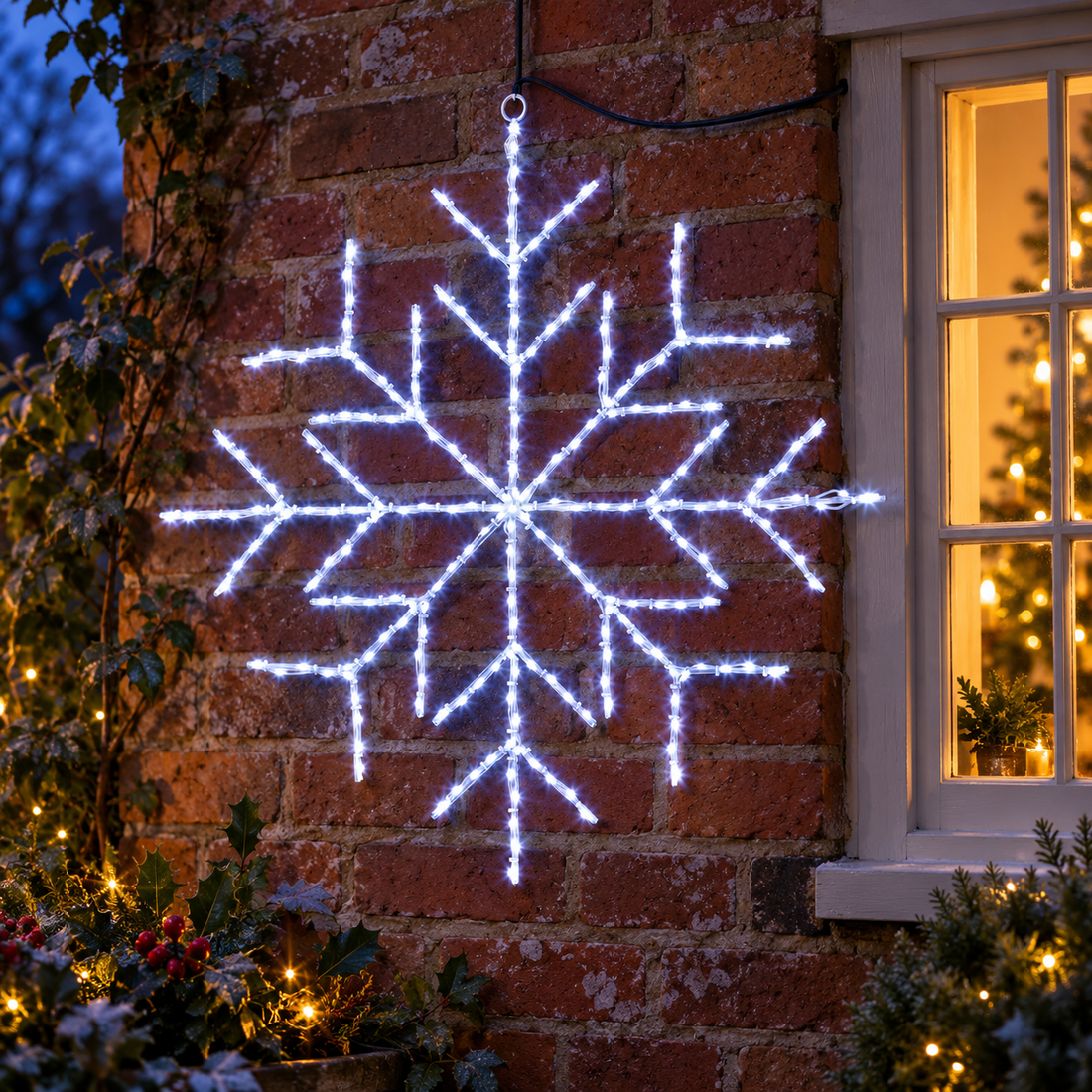 FlexiBrights Twinkling Snowflake, 250 Cool White LEDs 76 x 76cm