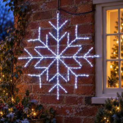 FlexiBrights Twinkling Snowflake, 250 Cool White LEDs 76 x 76cm