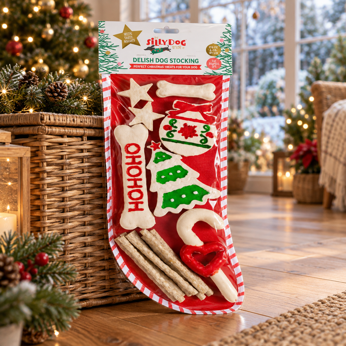 SillyDog Delish Dog Christmas Treat Stocking