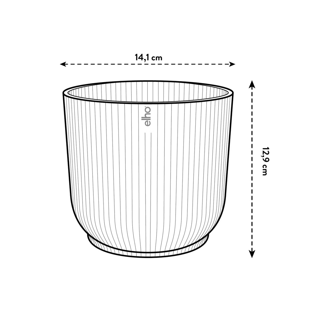 Vibes Fold Round 14cm Linen White Pot by Elho