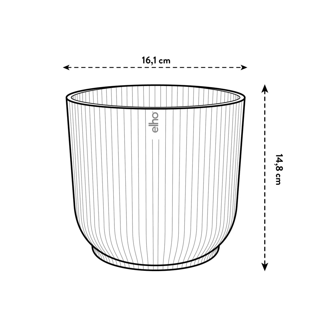 Vibes Fold Round 16cm Anthracite Pot by Elho