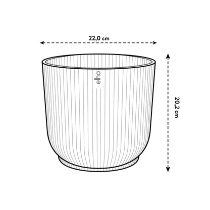 Vibes Fold Round 22cm Linen White Pot by Elho