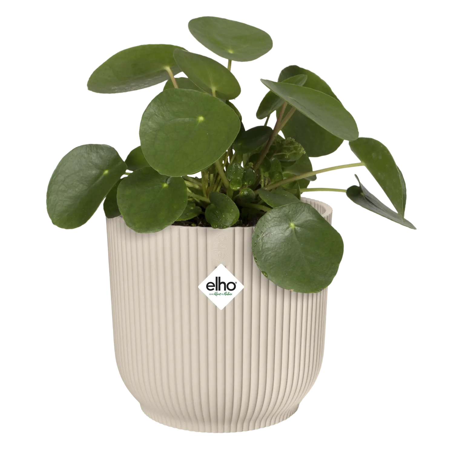 Vibes Fold Round 16cm Linen White Pot by Elho