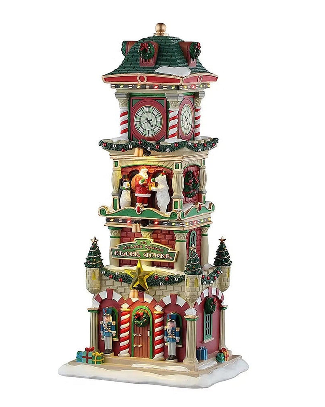 Lemax The Village Square Clock Tower – Lighted Building