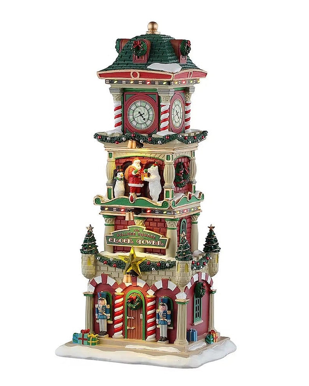 Lemax The Village Square Clock Tower – Lighted Building